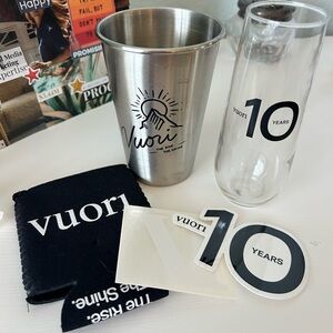 Vuori Silver Tumbler & Champagne Flute 10-year Memorabilia Set